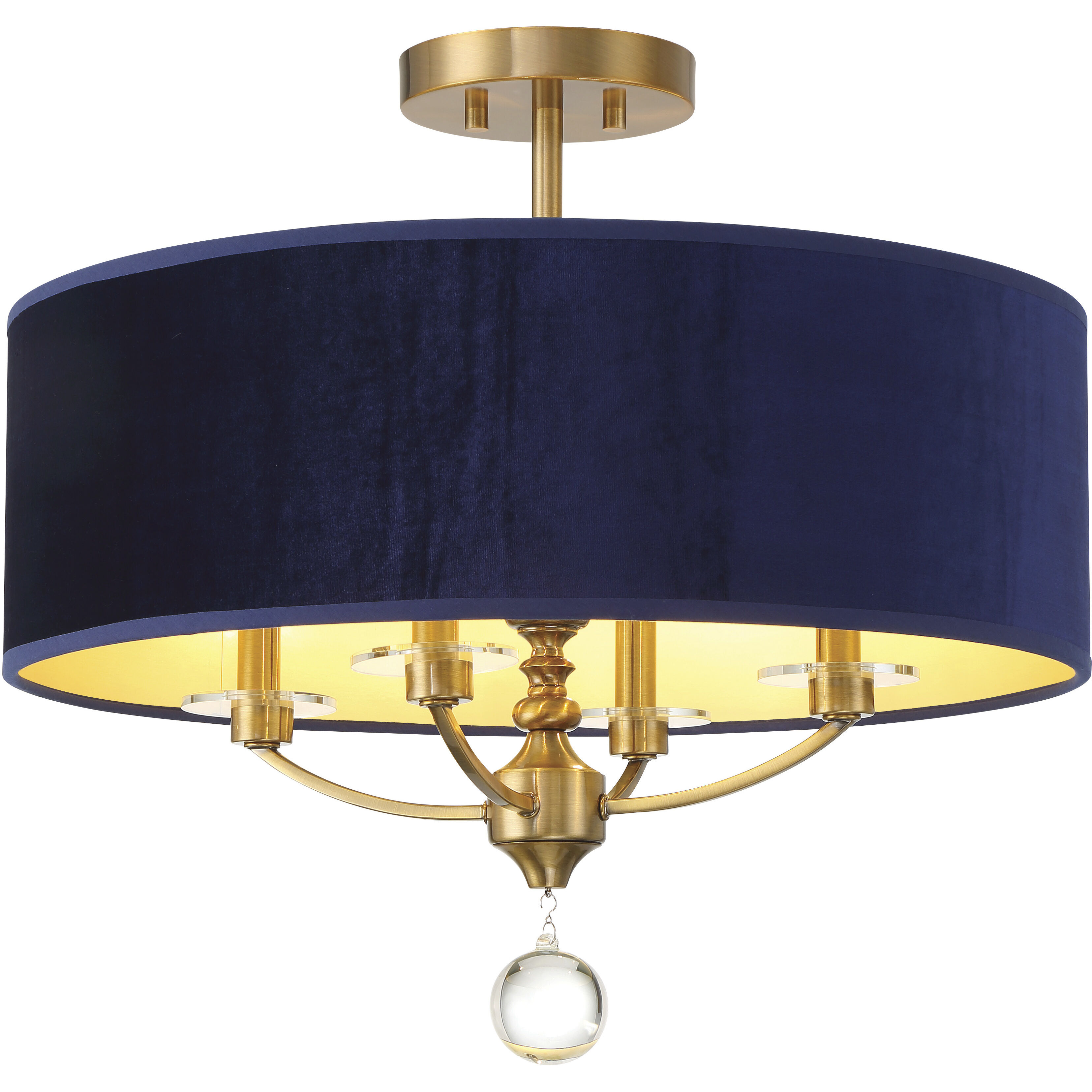 Van Noord 4 Light 21 inch Oxidized Aged Brass Semi-Flush Ceiling Light